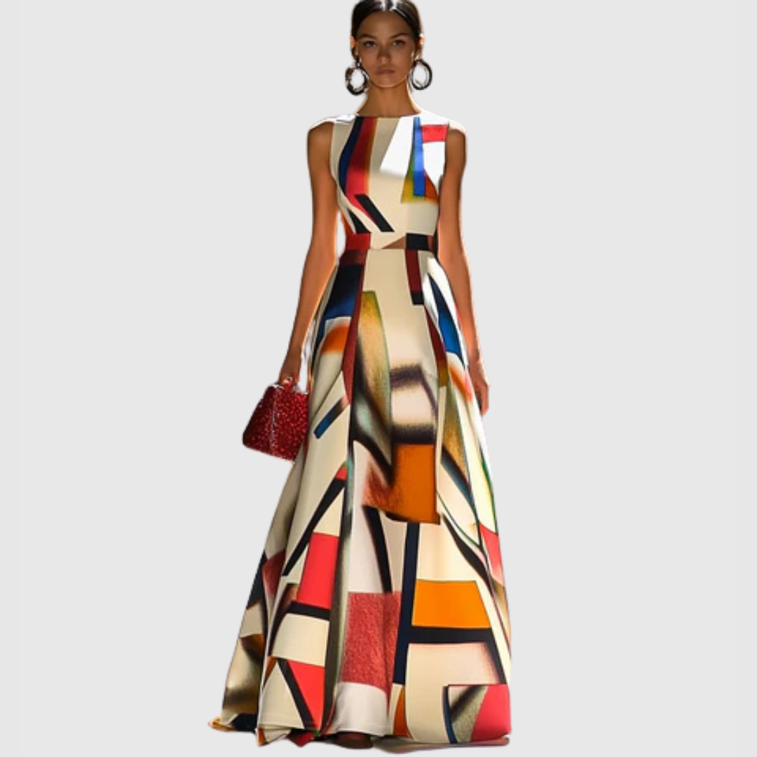 Ashlynn - Pleated Sleeveless Evening Dress