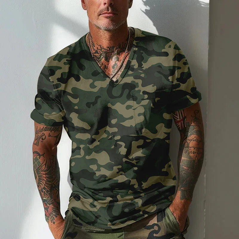 Carter™ - Army Green Camouflage T-Shirt