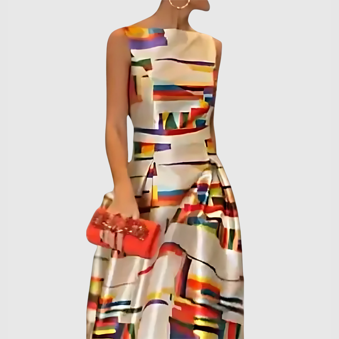 Ashlynn - Pleated Sleeveless Evening Dress