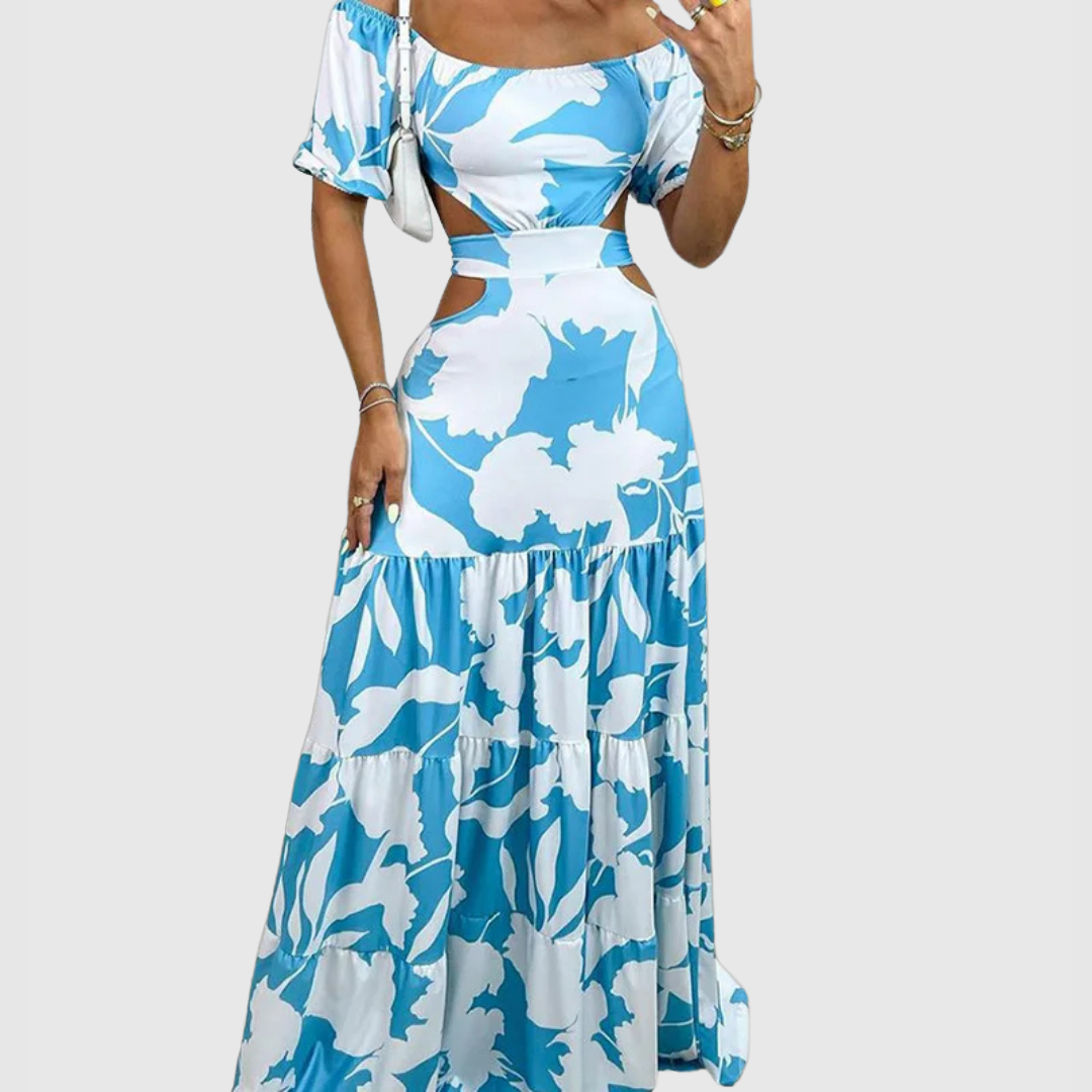 Arden - Elegant Grain Cut-Out Style Midi Dress