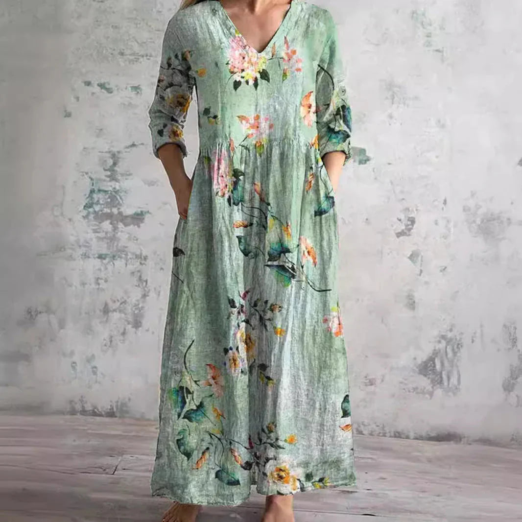 Aurena | Sage Floral Dress
