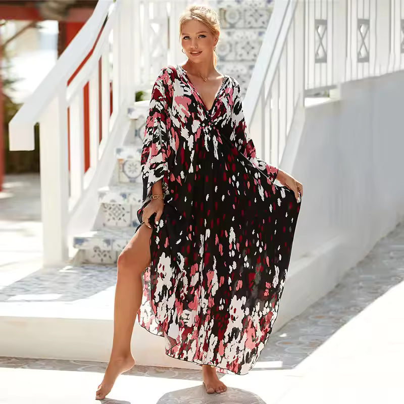 Maria - Romantic Floral Dress with Chic Patterns