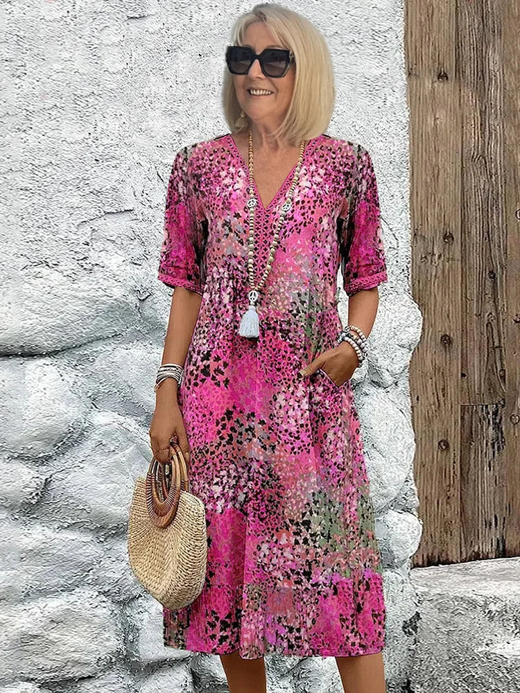 Dianthe | Elegant Floral Midi Dress