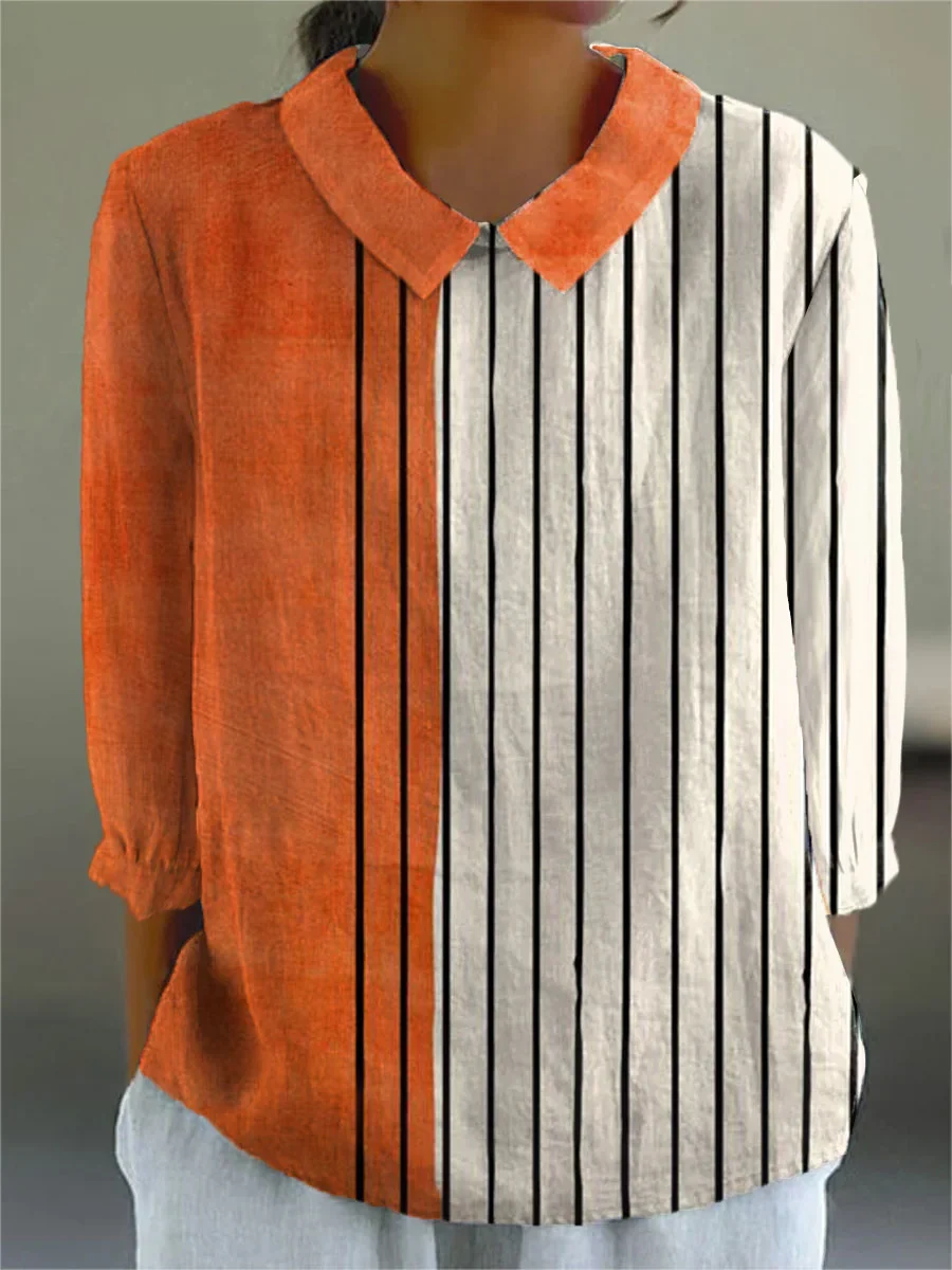 Nissy | Abstract Cotton-Linen Shirt