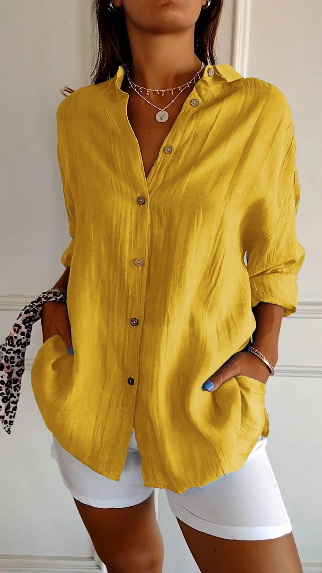 JOSEPHINE – ELEGANT RELAXED-FIT PLEATED BLOUSE