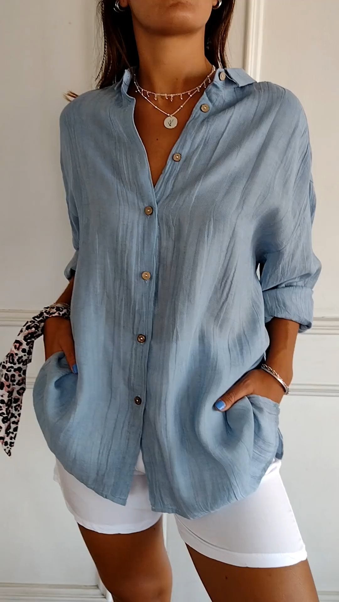 JOSEPHINE – ELEGANT RELAXED-FIT PLEATED BLOUSE