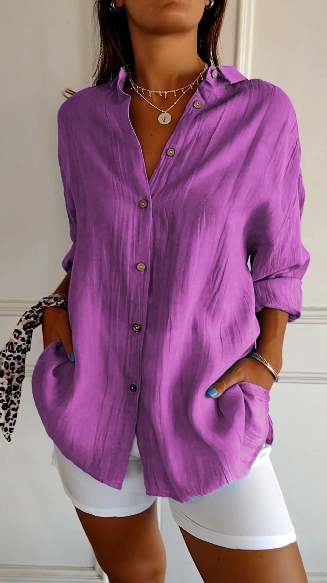 JOSEPHINE – ELEGANT RELAXED-FIT PLEATED BLOUSE