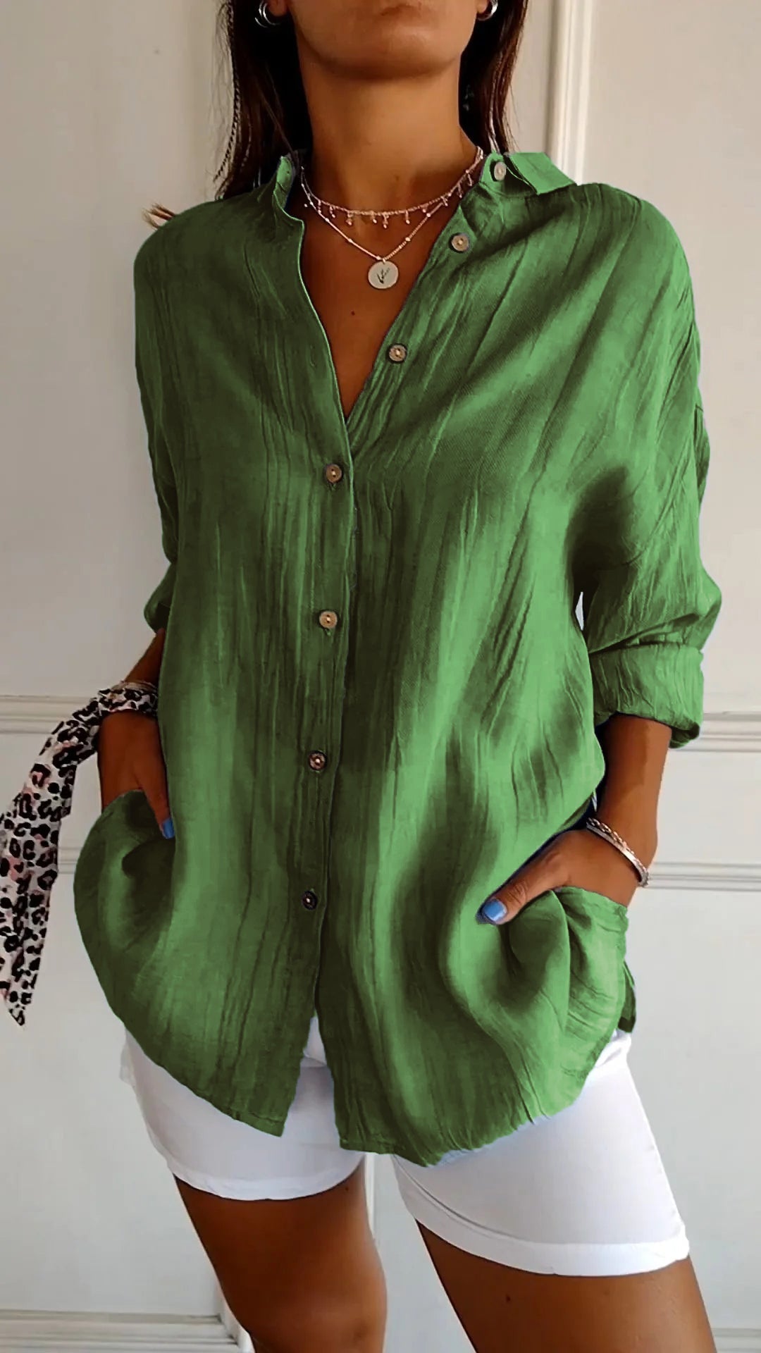 JOSEPHINE – ELEGANT RELAXED-FIT PLEATED BLOUSE