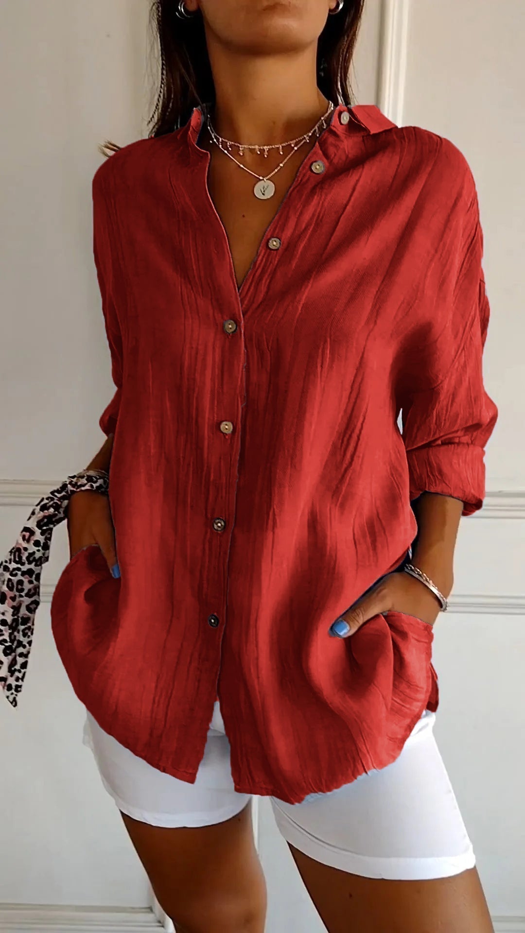 JOSEPHINE – ELEGANT RELAXED-FIT PLEATED BLOUSE