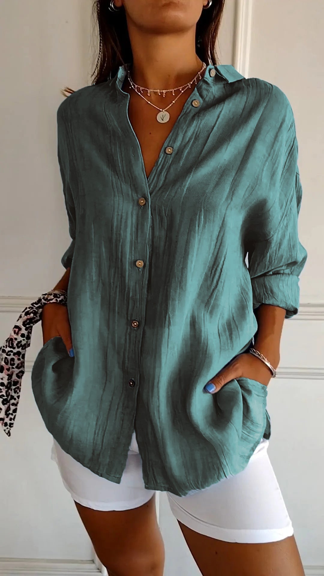 JOSEPHINE – ELEGANT RELAXED-FIT PLEATED BLOUSE