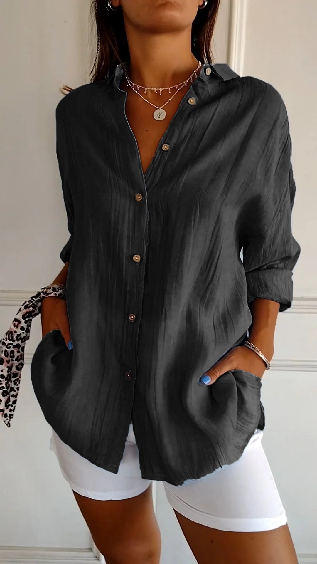 JOSEPHINE – ELEGANT RELAXED-FIT PLEATED BLOUSE