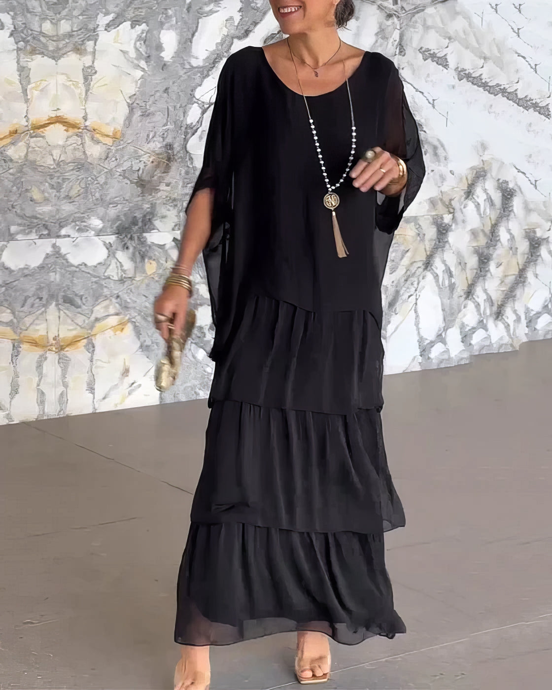 Artistic dress with wide cut
