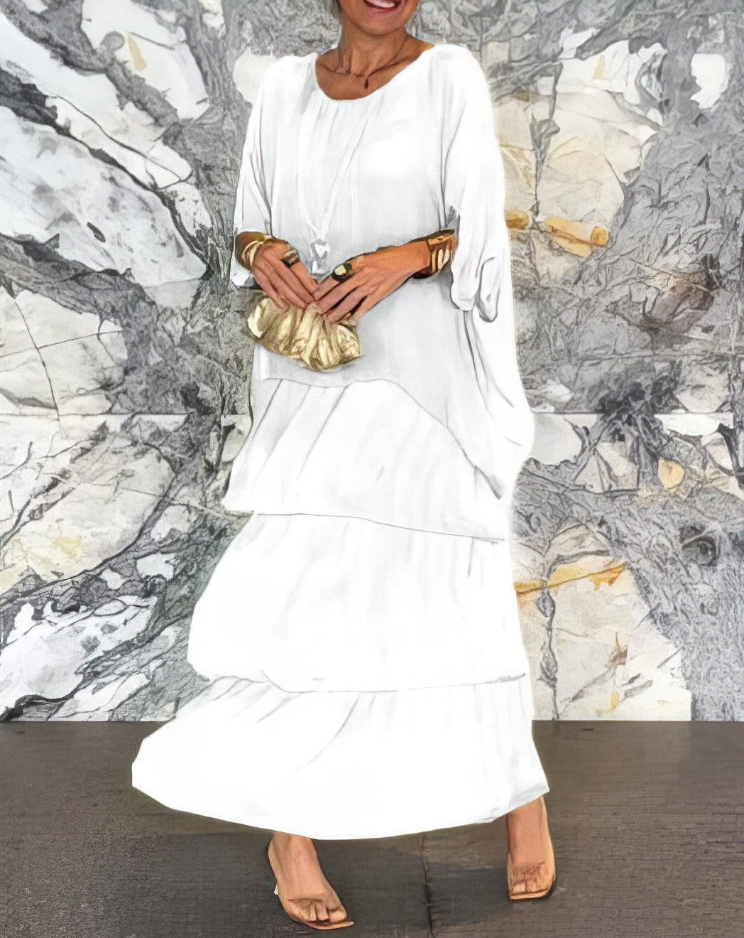 Artistic dress with wide cut