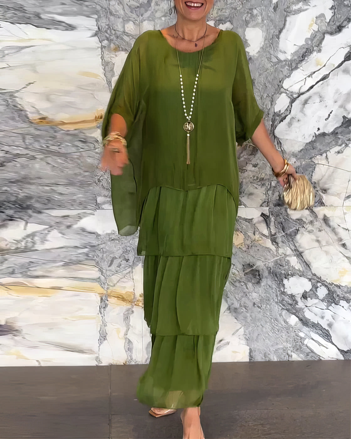 Artistic dress with wide cut