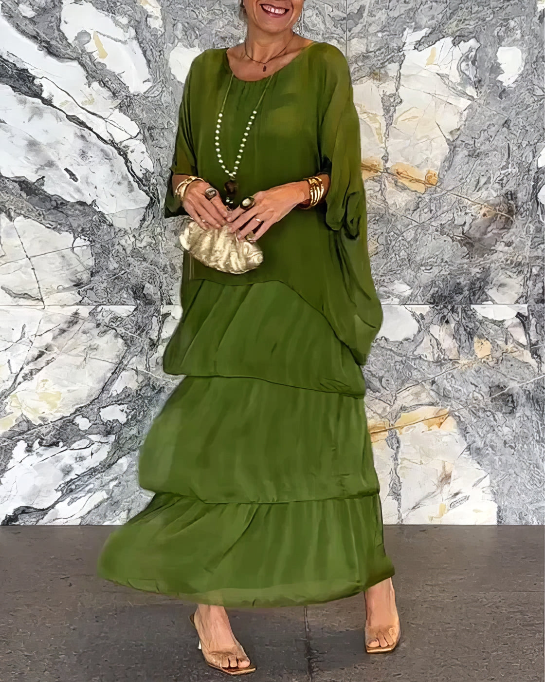 Artistic dress with wide cut
