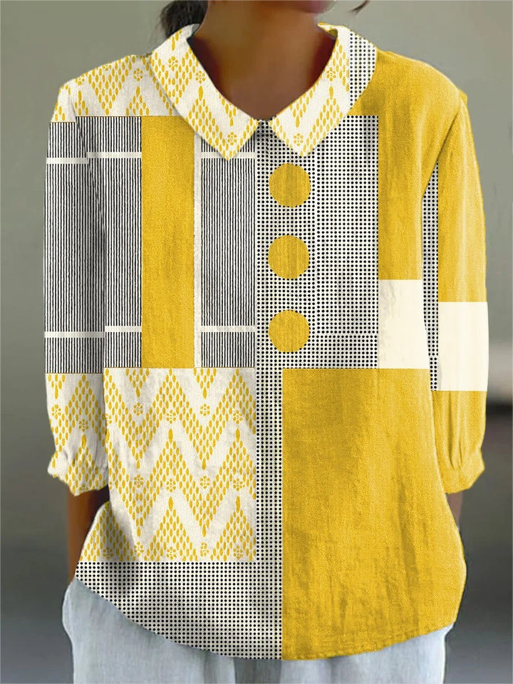 Olivia - Vintage Abstract Geometric Art Print Casual Tops and Dresses
