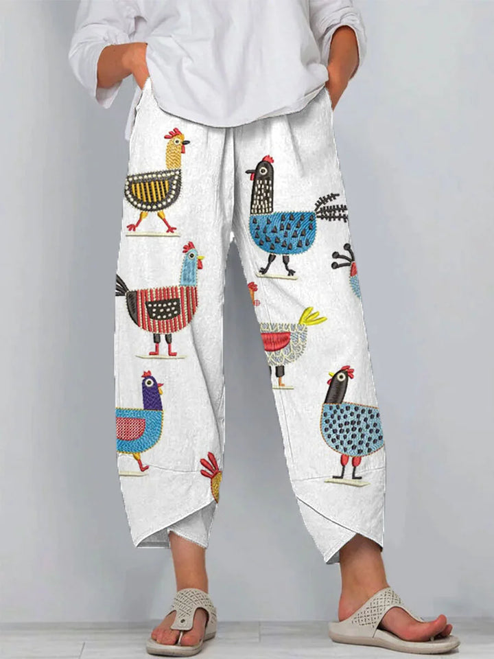 Giselle - Funny Chick Art Print Casual 100% Cotton Dress, Top, Jumpsuit and Pant