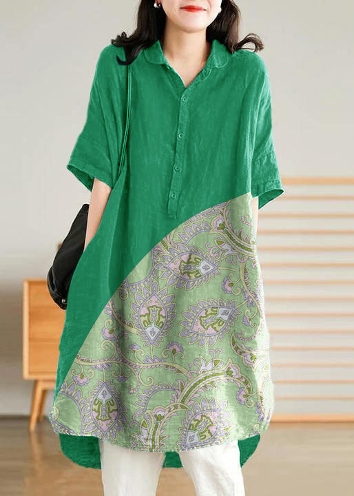 Linen Women Casual Linen Shirt Dress