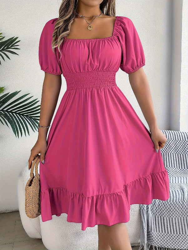 Nyxara | Elegant Puff Sleeve Dress