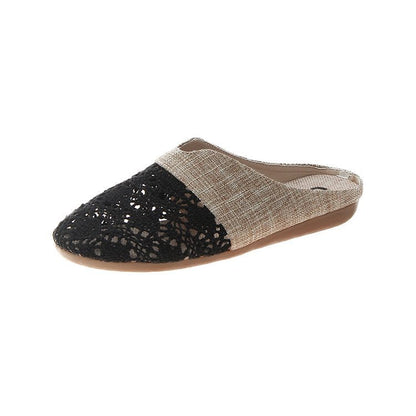 Women's comfortable and airy clogs with artistic crochet design