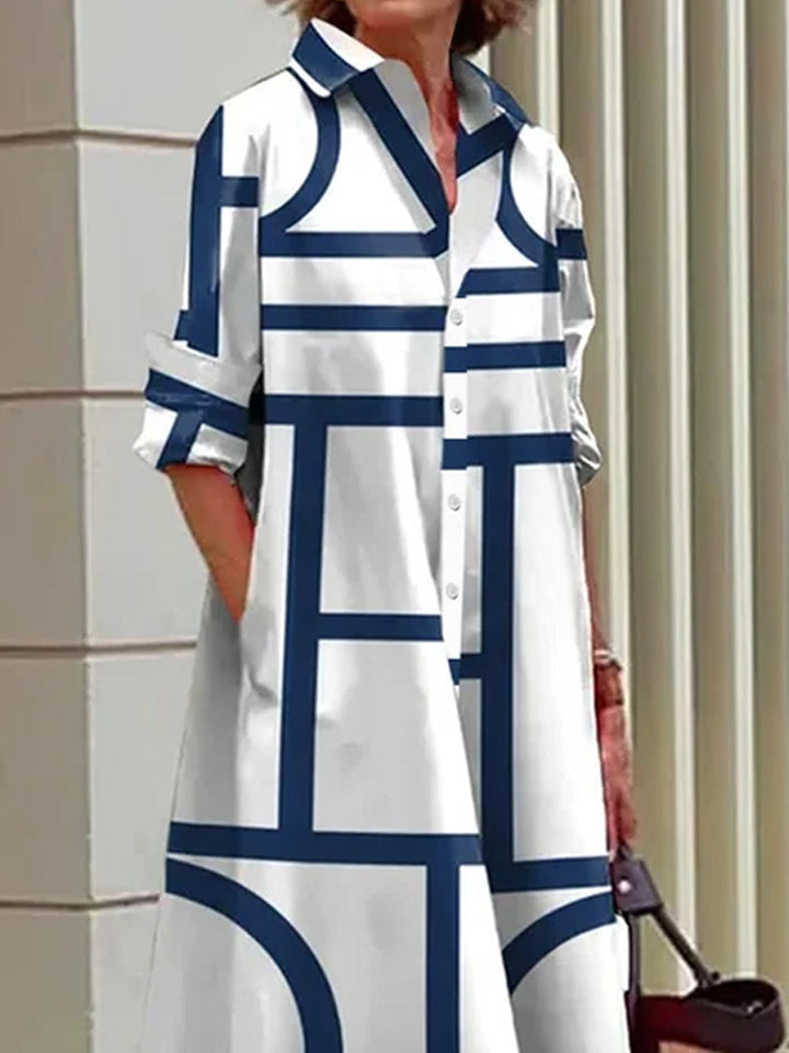 Jade | Abstract Polka Shirt Dress