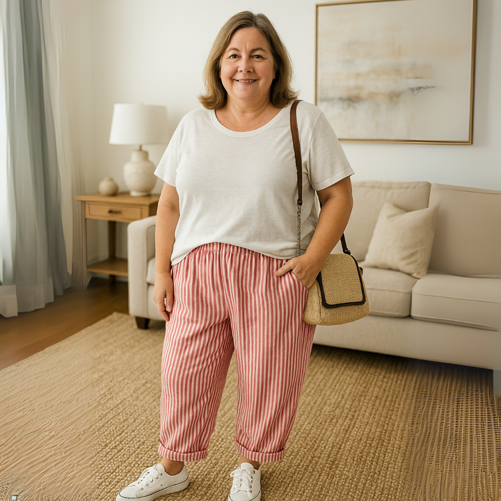 Aveline™ – Relaxed Fit Striped Linen Pants