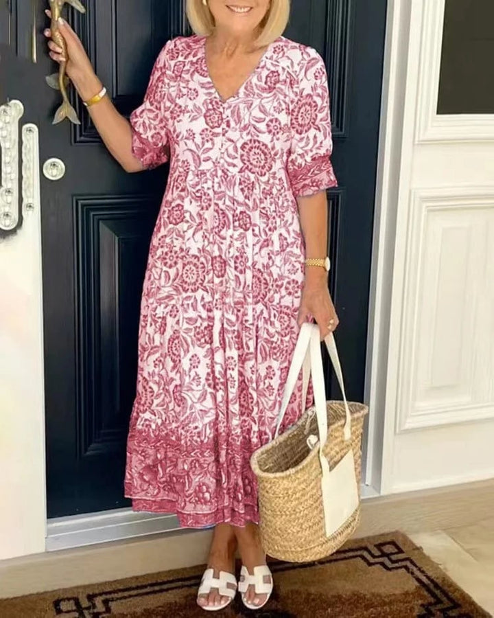 Alyssa- V-neck floral dress
