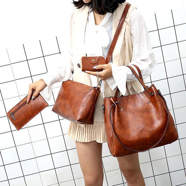 LUISE™ | 4 Set of Vintage Bags Made From Eco-leather