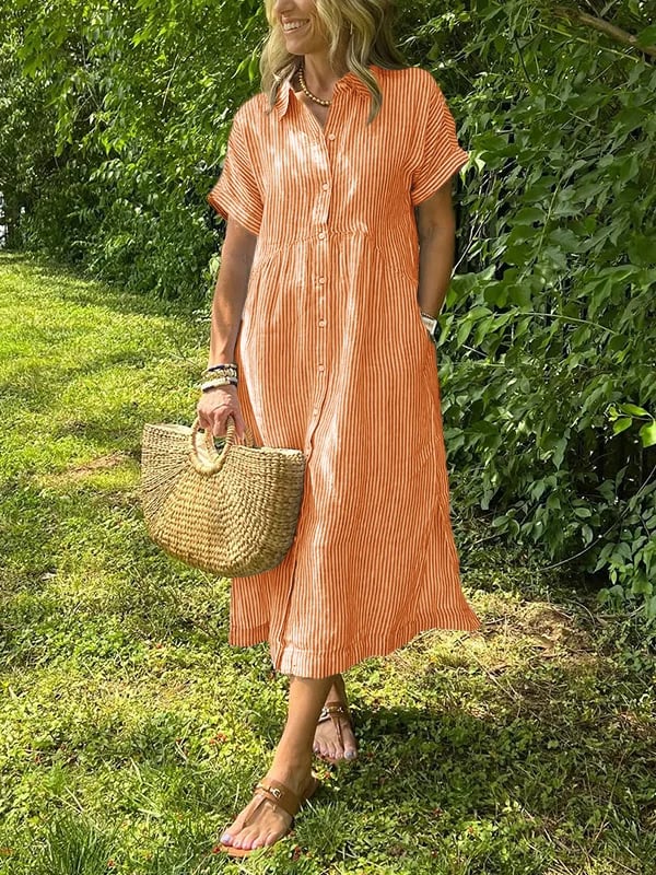 Angela™ | Striped Maxi Dress