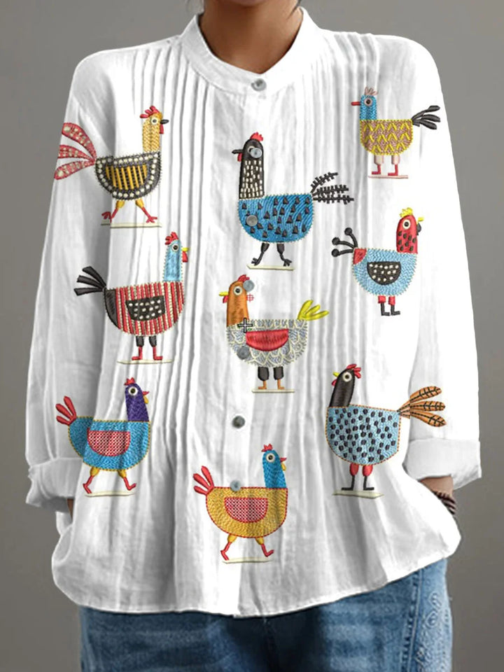 Giselle - Funny Chick Art Print Casual 100% Cotton Dress, Top, Jumpsuit and Pant