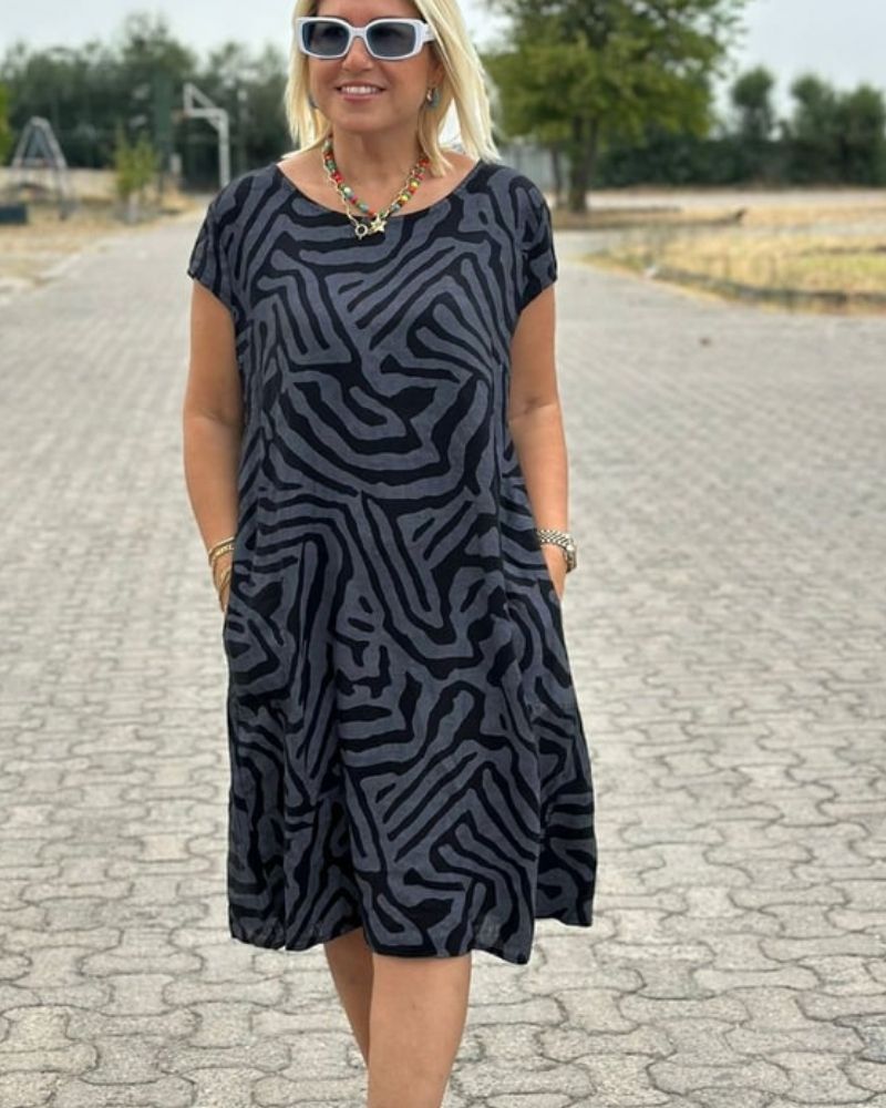 Camille™ | Summer dress with round neckline