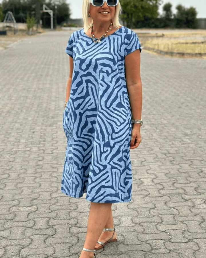 Camille™ | Summer dress with round neckline