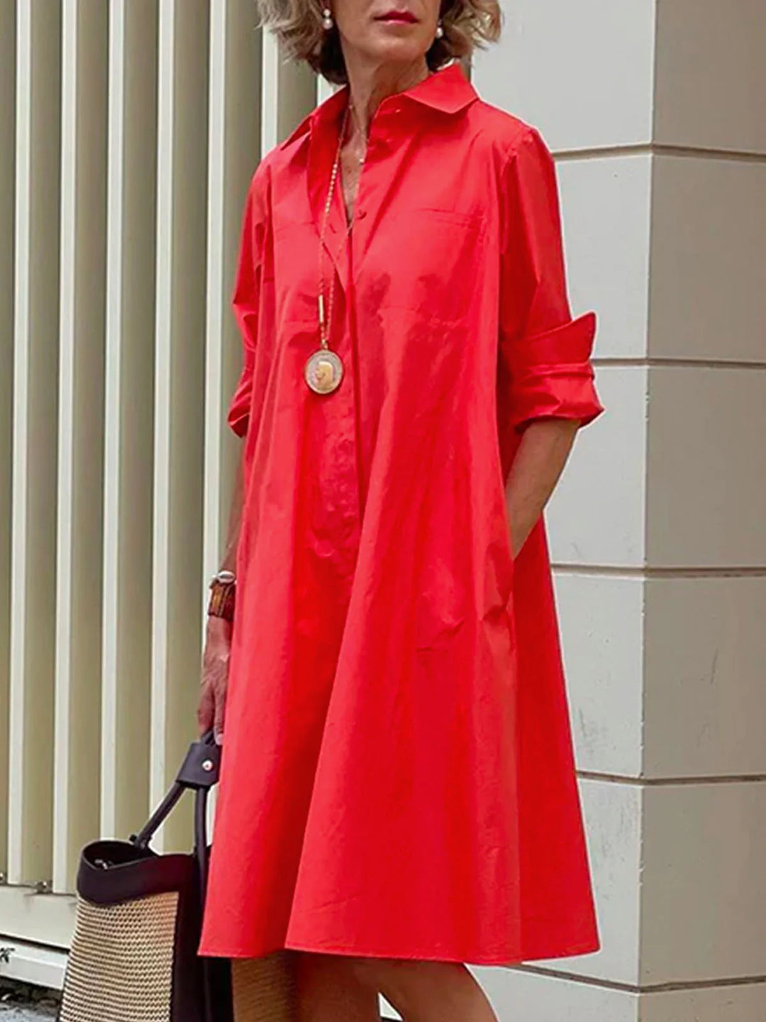 Jade | Abstract Polka Shirt Dress