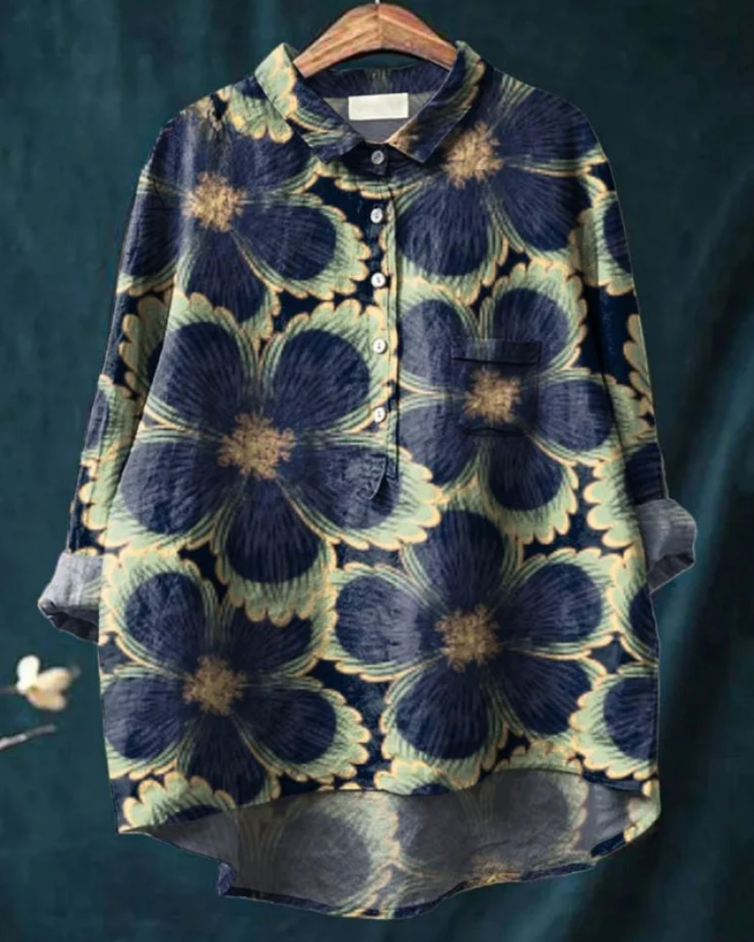 Reina | Floral Cotton-Linen Shirt