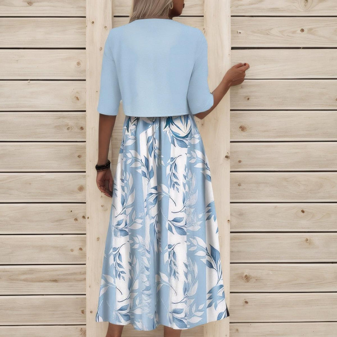 Monicca - Midi dress with unique print and jacket