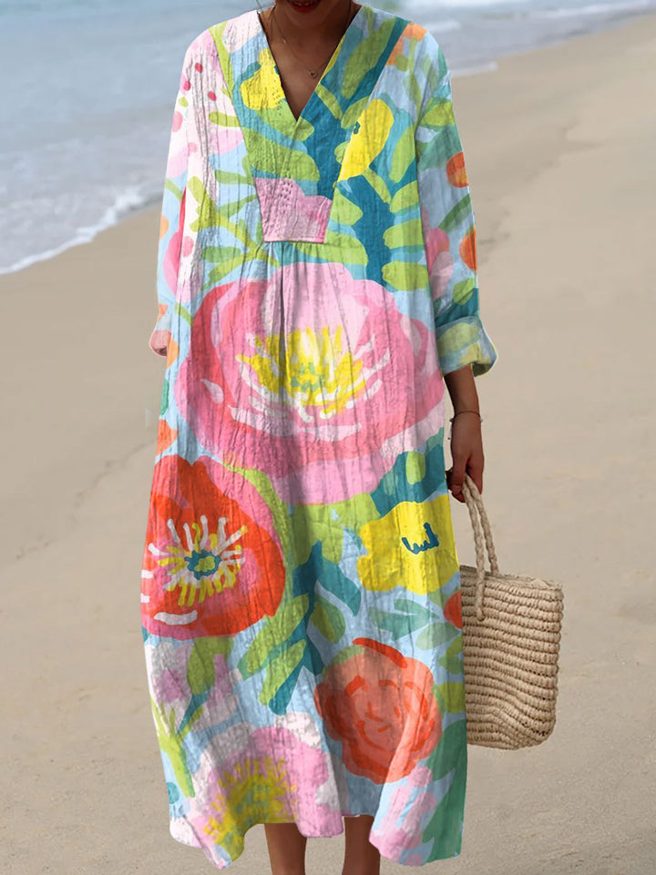 Reese - Watercolor Flowers Art Print Dress, Tops and Pants