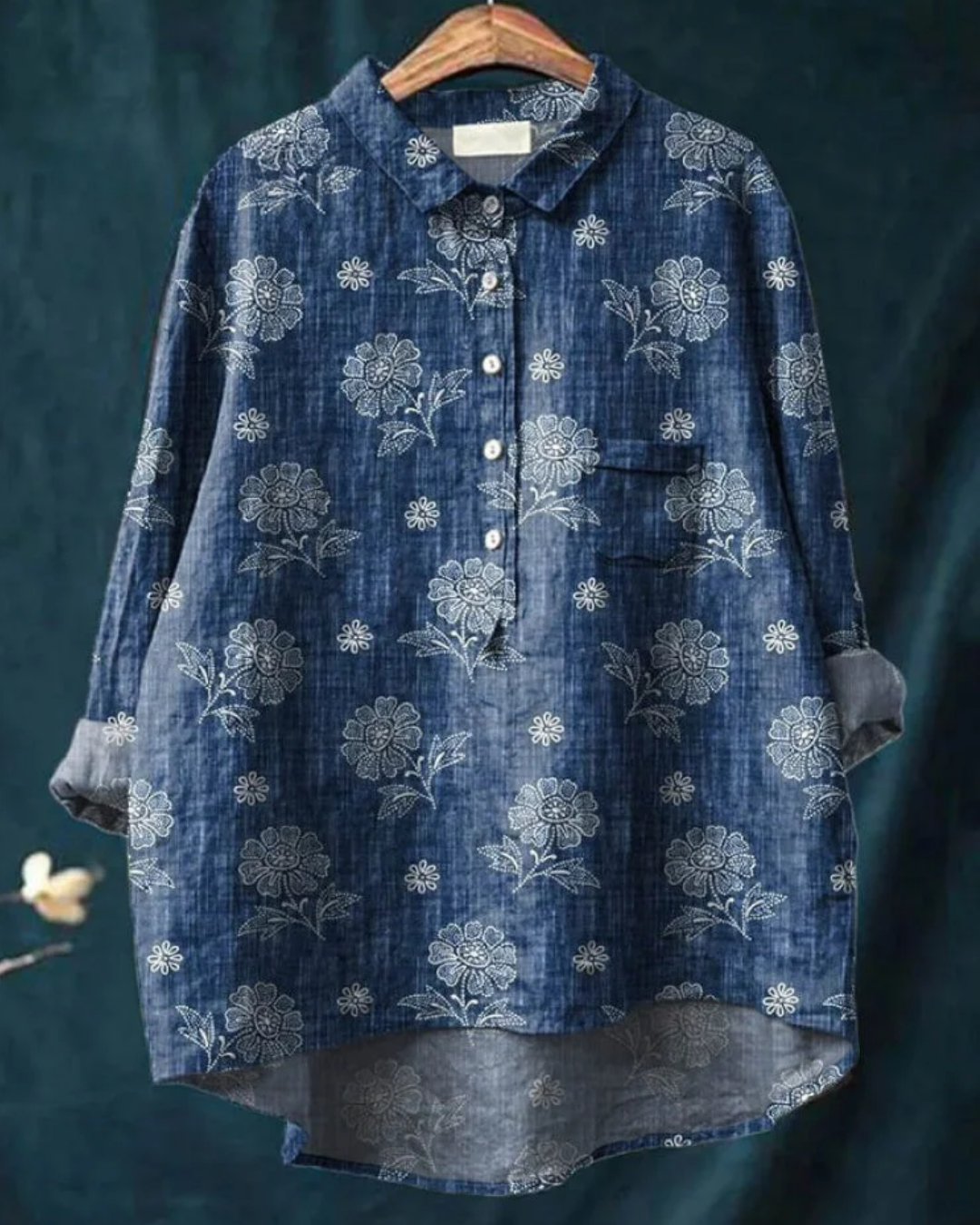 Jaclynn | Floral Cotton-Linen Shirt