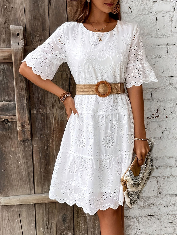 Rhoswen | Elegant Embroidered Midi Dress