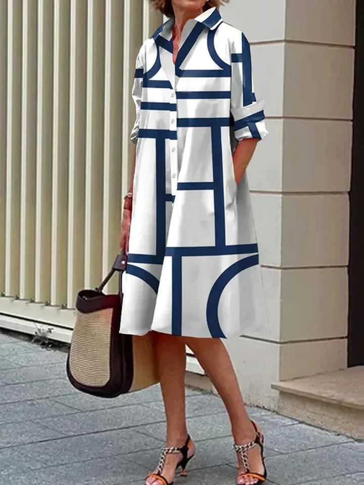Jade | Abstract Polka Shirt Dress