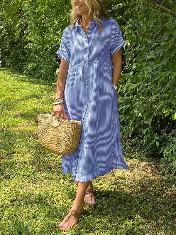 Angela™ | Striped Maxi Dress