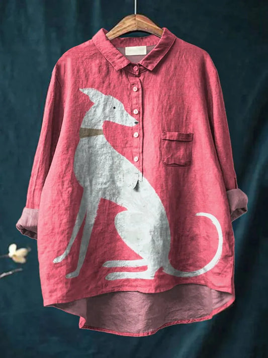 Arya - Relaxed Fit Dog Art Shirt