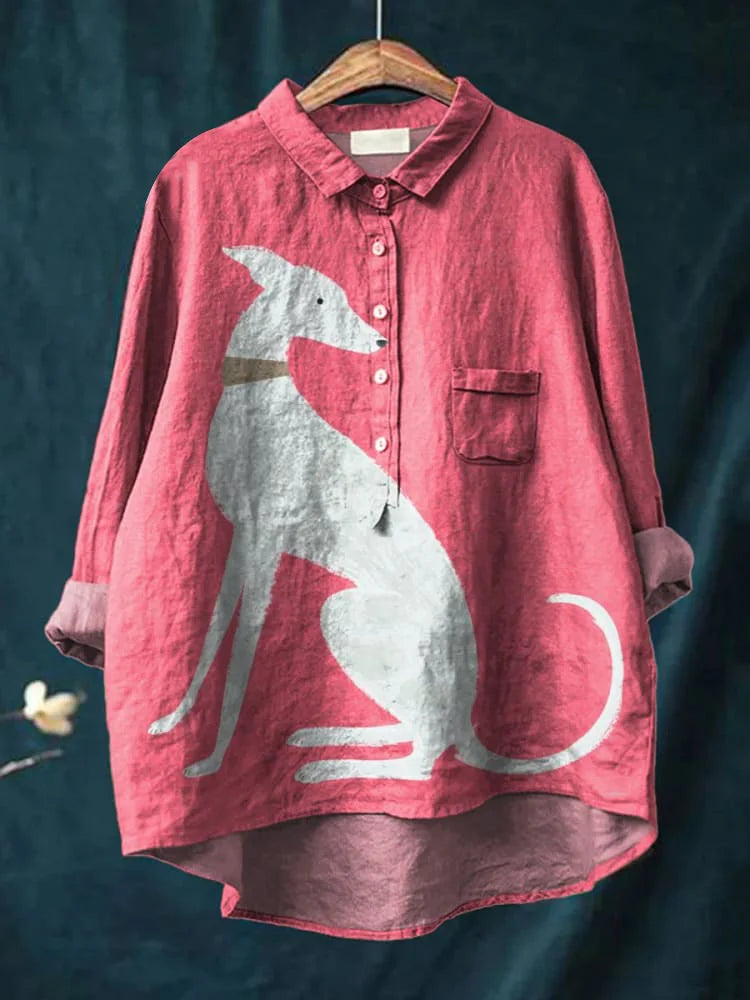 Arya - Relaxed Fit Dog Art Shirt