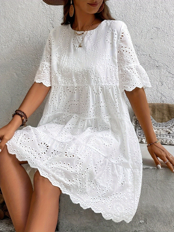 Rhoswen | Elegant Embroidered Midi Dress