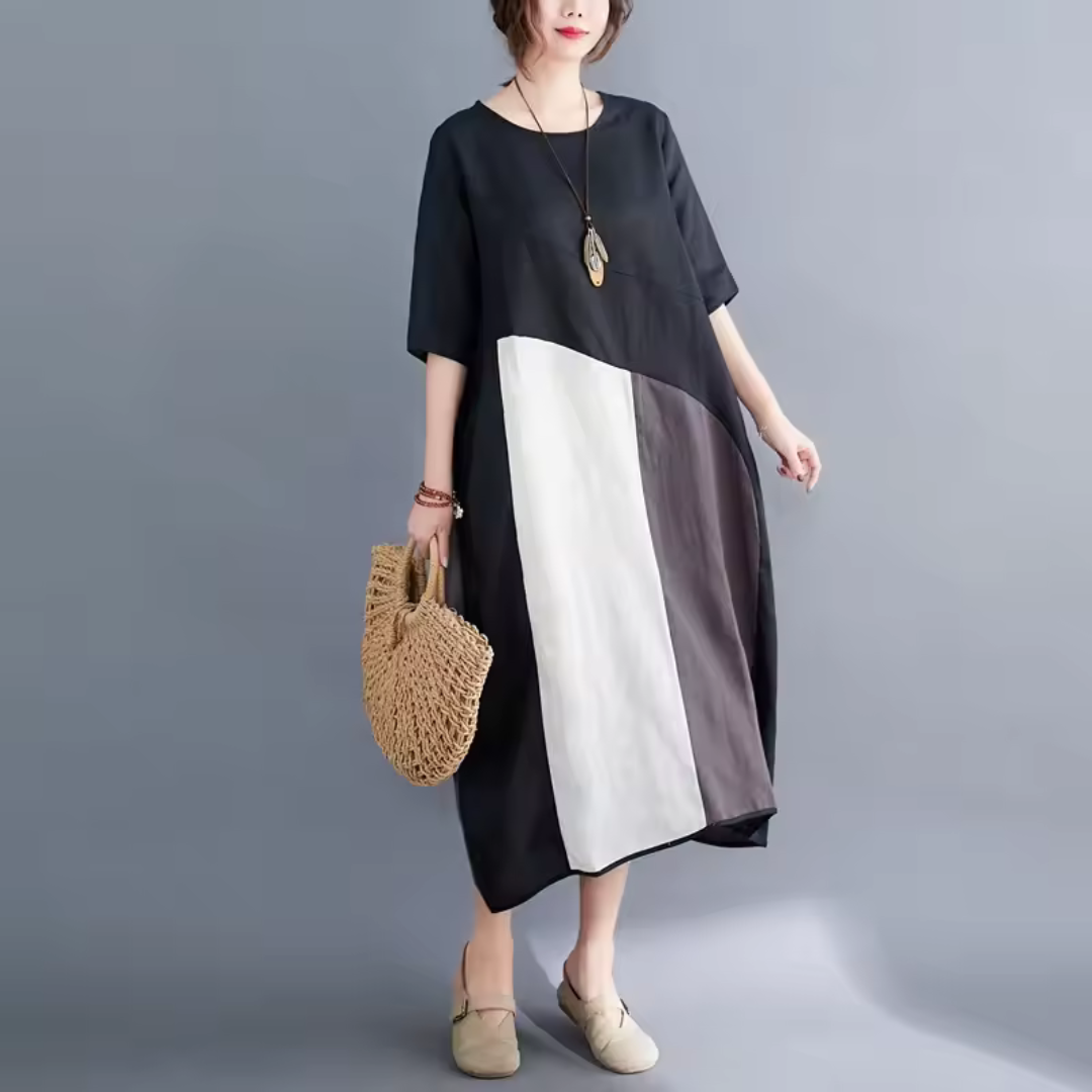 Neria – Casual Loose-Fit Linen Dress