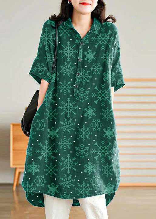 Linen Women Casual Linen Shirt Dress