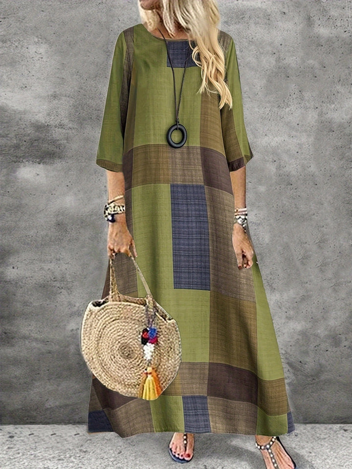 Elaijah | Retro Plaid Maxi Dress
