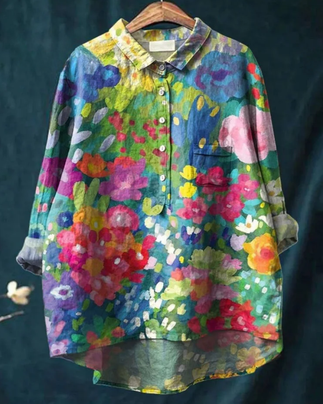 Reina | Floral Cotton-Linen Shirt