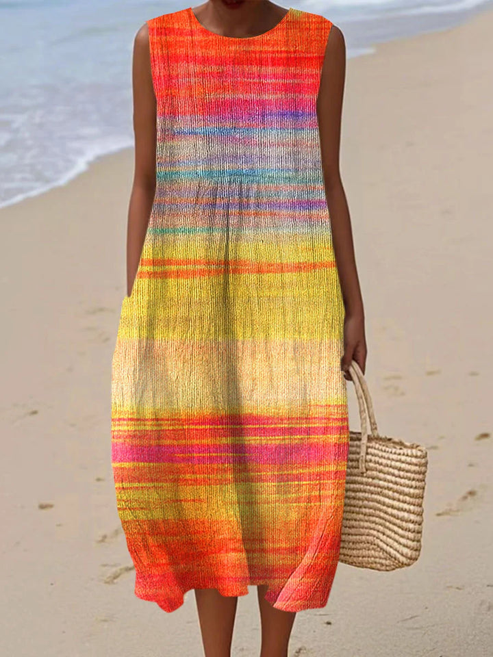 Cassie - Casual Autumn Gradient Striped Dress, Top and Jumpsuit