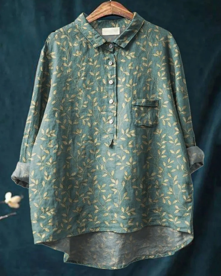 Reina | Floral Cotton-Linen Shirt