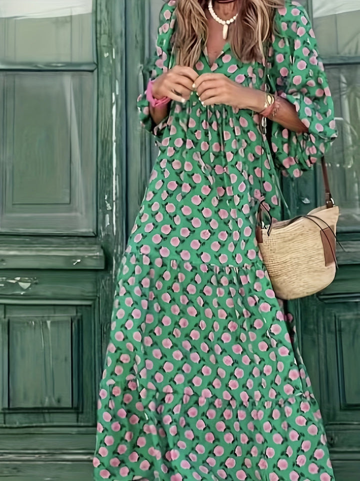 Coraline | Boho Puff Sleeve Maxi Dress